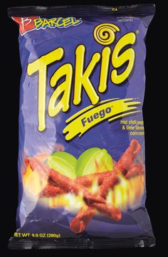 a bag of taki's fiedo is shown on a black background