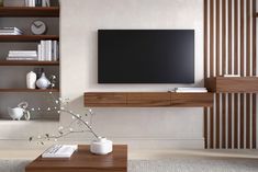 a living room scene with focus on the television