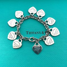 Tiffany & Co. Rtt Small Multi Heart Bracelet In Vguc, 10 Heart On It Comes With Pouch And Box (Ask Any Questions) Louis Tiffany, Tiffany Charm Bracelet, Tiffany Gold, Pandora Bracelet Charms Ideas, Tiffany And Co Bracelet, Tiffany Bracelets, Jewelry Tiffany, Gold Charm Bracelet, Pandora Bracelet Charms