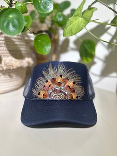 Bird Ridge hats are individually crafted to ensure that no two are ever the same, uniquely made, just like you Trucker Hat Ideas, Country Hat, Feather Hats, Custom Cowboy Hats, Concert Country, Country Hats, Custom Trucker Hats, Orange Camo, Feather Hat