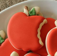 some cookies in the shape of an apple