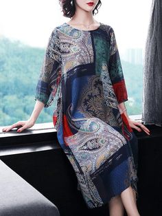 Sku CY-!29942 Material Cotton-blend Style Loose Feature Printed Occasion Going out , Casual , Office Neckline Round-neck Seasons Summer Type Maxi Dresses Color GREY,RED,GREEN,ORANGE Size M,L,XL,2XL,3XL Size chart: Please consult the size chart we provide for this item's measurements to help you decide which size to buy. Please note: There may be 1-3cm differ due to manual measurement. CMINCH Bust Shoulder Length M 94 38 110 L 98 39 111 XL 102 40 112 2XL 106 41 113 3XL 110 42 114 Boho Style Dresses, Casual Office, Pretty Clothes, Printed Dress, Cozy Fashion, One Piece Swimwear, Gray Dress, Shoulder Length, Green Orange