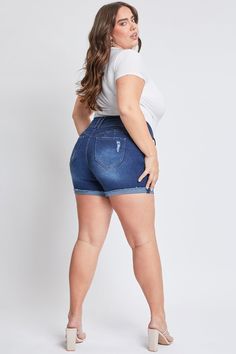 Mid Rise Jean Shorts, Mid Rise Shorts, Women Lifestyle, Denim Material, Natural Curves, Summer Adventures, Edgy Look, Clothes To Buy, Mid Rise Jeans