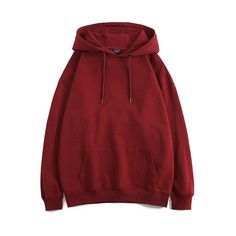 Color: Wine Red, Size: M Oversized Basic Hoodie For Winter, Winter Hoodie With Pockets, Basic Winter Hoodie With Pockets, Basic Fall Hoodie With Kangaroo Pocket, Fall Basic Hoodie With Kangaroo Pocket, Basic Fall Hoodie With Pockets, Basic Hooded Winter Sweater, Solid Cotton Hoodie For Winter, Basic Winter Hooded Sweater