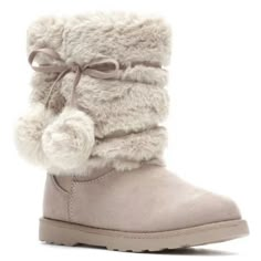 Makalu Cozy Winter Boots. Size 2m. New/Never Worn For Cute And Cozy Winter Style, Give Her The Makalu Cozy Land Faux Fur Boot. She'll Be The Cutest Little Snow Angel With These Slip On Boots Featuring Plush Faux Fur Shaft, Sweet Bow And Pom-Pom Accents, And An Easy On And Off Design. Soft Microfiber Upper Cute Pom Pom Accents 7 1/2 Inch Shaft Height Textured Outsole For Traction Plush Faux Fur Covered Shaft Full-Length Zipper At The Instep For Easy On Wear Cozy Faux Fur Lining Cushioned Footbed Cute Womens Winter Boots, Boots With Pom Poms, Cute Fall Boots For Women, Cute Fur Boots, Fluffy Moon Boots, Fluffy Winter Boots, Cute White Boots, Girly Boots, Fuzzy Winter Boots