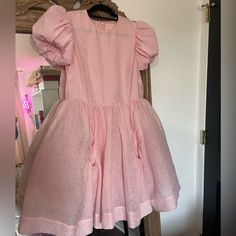 Super Cute Nwot Ships Fast It Was Sleeveless Altered And Now It Has Sleeves Made Of Matching Fabric It Is Too Big For Me. Gorgoues Designer Collab Dress. Normally This Brand Goes $1000 Size M But Fits Like L I Wouldnt Sell If It Wasnt Too Big Pit To Pit 18”, Waist 16 And A Half Inches, Lenght 32 And A Half Inches Spring Voluminous A-line Dress, Spring Voluminous Short Sleeve Puff Dress, Pink Puff Sleeve Dress With Voluminous Fit, Spring Puff Sleeve Dress With Ruffles And Fitted Bodice, Balloon Sleeve Dress With Voluminous Skirt, Dresses With Balloon Sleeves And Voluminous Skirt, Dress With Balloon Sleeves And Voluminous Skirt, Chic Voluminous Pink Dress, Feminine Voluminous Pink Dress