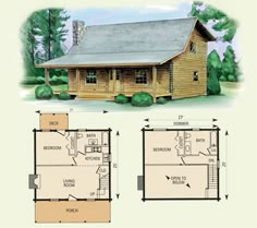 two story log cabin with loft plans