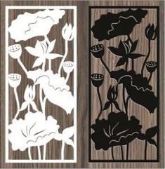 two stencils with flowers and leaves on them