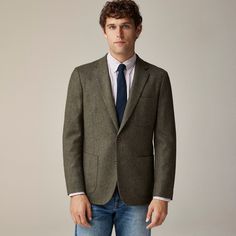 J.Crew: Ludlow Slim-fit Blazer In English Merino Wool For Men Single-breasted Sport Coat For Business Casual, Wool Business Blazer, Semi-formal Wool Blazer With Welt Pockets, Single Breasted Wool Sport Coat For Business Casual, Tailored Sport Coat For Business Casual, Semi-formal Wool Single Breasted Blazer, Wool Single-breasted Blazer For Semi-formal Occasions, Semi-formal Single Breasted Wool Blazer, Tailored Wool Sport Coat For Business Casual