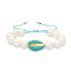 Summer is definitely the season for fun beaded jewelry, and these fresh finds are not disappointing. They are easy to wear and look great styled with all of my favorite bracelets. Available in turquoise or pink cord Fresh water pearls Shell measures 19.5mm x 12mm Adjustable cord closure By Curated by AB Adjustable Hand-strung Pearl Bracelet For Beach, Turquoise Beaded Bracelets With 8mm Beads For Beach, Adjustable Turquoise Bohemian Pearl Bracelet, Bohemian Light Blue Jewelry For Vacation, Casual Light Blue Round Bead Jewelry, Casual Light Blue Round Beaded Jewelry, Turquoise Ocean-inspired Bracelets For Gift, Turquoise Ocean-inspired Bracelets As Gift, Ocean-inspired Turquoise Bracelets As Gift