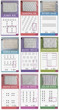 an image of a calendar with knitting stitches on it