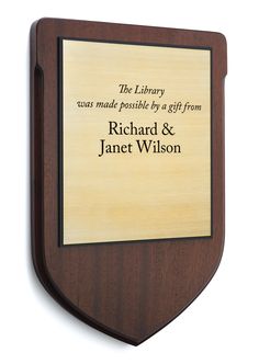 Traditional Gothic Donor Wall Plaque Wood Plaques Ideas Diy, Brass Plaques