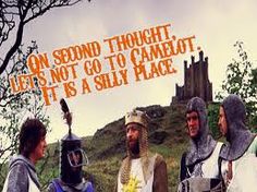 three men dressed in medieval costumes standing next to each other with a quote above them