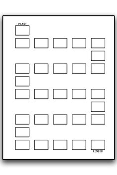 a blank sheet that has squares and rectangles on the side, with words written in