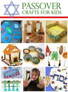 a collage of different crafts and activities for kids to do with the passover