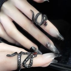 Style: Punk Punk Black Rings For Halloween, Black Punk Rings For Halloween, Punk Black Ring For Halloween, Black Punk Style Open Ring Jewelry, Black Metal Rings For Halloween, Black Punk Metal Rings, Punk Style Black Metal Rings, Edgy Halloween Rings For Gift, Black Metal Grunge Rings