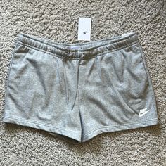 Grey Nike Shorts-Sweatshirt Material. Size Xxl Nwt Combo1 Nike Cotton Sweats For Loungewear, Nike Casual Cotton Sweatpants, Comfortable Nike Leisure Sweats, Nike Cotton Sweats For Spring, Casual Fleece Sports Shorts, Nike Cotton Athleisure Sweats, Nike Cotton Sweats With Pockets, Nike Casual Sweats For Leisure, Gray Casual Sweats For Leisure