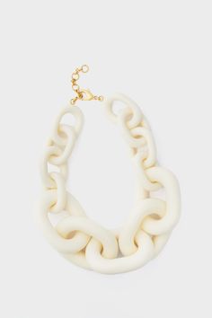 Cream Catena Necklace | Tuckernuck Jewelry Chic Chunky Hoop Jewelry, Bold Chunky Gold Jewelry, Bold Chunky Jewelry For Gifts, Modern Chunky Chain Link Jewelry, Chic Jewelry With Solid Link Construction For Gift, Modern Chunky Link Jewelry, Modern White Chain Necklace For Everyday, Chic White Chain Necklace For Everyday, Bold White Jewelry For Gifts