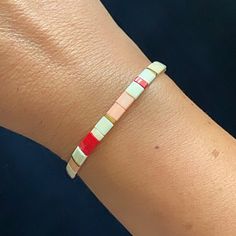 Like little works of art you can wear, these stretch tile bracelets — all in exclusive Libby & Smee patterns — are perfect on their own or in one of our curated sets. Stacking is strongly encouraged. style: RED MIX glass and gold-plated tile beads stretch cords finished with gold-plated crimp covers lead-free and nickel-free comes in one 7" size to fit most wrists packaged in a clear resealing bag for storage and gift giving SAVE $15 when you buy a curated set or pick any three here: Libby & Trendy Rectangular Beaded Bracelets As Gift, Trendy Rectangular Beaded Bracelets For Gifts, Stackable Stretch Bracelets As Gifts, Adjustable Beaded Bracelet For Gifts, Modern Multicolor Beaded Bracelets As Gift, Flexible Adjustable Beaded Bracelet For Gift, Modern Adjustable Stackable Beaded Bracelets, Modern White Rectangular Bracelet, Modern Stretch Bangle Bracelet As Gift