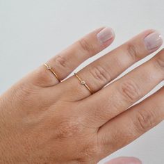 Tiny Stone Ring, Dainty Gemstone Ring, 14K Gold Filled Ring, Alternative Diamond Ring, Delicate Stac Dainty Everyday Birthstone Ring With Single Diamond, Everyday Dainty Birthstone Ring With Single Diamond, Dainty Everyday Diamond Birthstone Ring, Everyday Minimalist Diamond Ring, Dainty Midi Rings With Single Diamond For Gift, Dainty Single Diamond Midi Rings For Gifts, Dainty Diamond Midi Rings For Promises, Dainty Stackable Promise Rings, Dainty Open Ring With Single Diamond