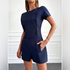 Never Worn. Chic Blue Jumpsuits And Rompers For Work, Zara Jumpsuit, Zara Pants, Pant Jumpsuit, Jumpsuit Romper, Pants For Women, Rompers, Color Blue, Zara