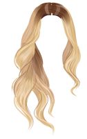 a long blonde wig with wavy hair