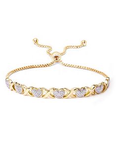 Macy's Diamond Accent Heart X Link Bracelet in Silver Plate & Reviews - Bracelets - Jewelry & Watches - Macy's Vday Jewelry, Valentine Collection, Macys Jewelry, Necklace Matching, Bracelet In Silver, Bracelet Diamond, Link Chain Necklace, Matching Bracelet, Silver Plated Jewelry