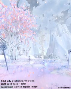 an animated scene with trees and snow