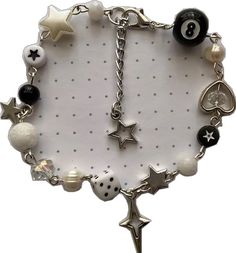 44473169608963 Dice Bracelet, Gothic Bracelet, 8 Ball, No 8, Metal Style, Chain Link Bracelet, Shape Patterns, Beaded Bracelet, Chain Link