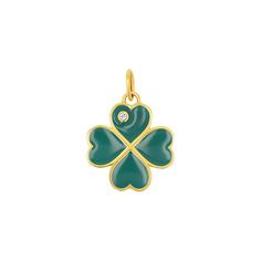 Elevate your style with our exquisite Emerald Clover Charm With Diamond Accent. Crafted with lustrous green enamel and sparkling with a shimmering diamond, this charm radiates elegance and luck. Wear it as a symbol of prosperity and fortune, adding a touch of sophistication to any ensemble. Never forget how lucky you really are with this beauty!














Charm Size: 17mm (~3/4")
Bail Size: 6mm x 4mm
Approx. 0.02ct (1.7mm Natural Diamond)
High Quality G-H Color VS2-SI1 Clarity Natural Diamon Green Charms Jewelry For Good Luck, Elegant Green Charms For Gifts, Green Jewelry With Black Enamel For Gift, Green Jewelry With Black Enamel As A Gift, Green Enamel Jewelry With Charms, Green Enamel Charm Jewelry, Luxury Green Enamel Jewelry, Green Charms Jewelry For Anniversary, Elegant Green Jewelry With Black Enamel