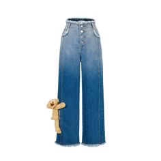 Baggy Blue Denim Wide Leg Pants, Light Blue High Rise Baggy Pants, Trendy Washed Blue Pants With Five Pockets, Blue High-waisted Flare Jeans With Pockets, Faded Five Pocket Full Length Bottoms, Trendy Faded Pants With Five Pockets, Trendy Faded Full-length Pants, Blue Denim Wide Leg Pants Full Length, Light Blue Full-length Denim Pants