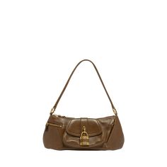 Chloe "The 99" shoulder bag in shiny-grained calfskin leather  Shoulder strap  Zip top closure  Exterior, two zip pockets and one flap pocket  Interior, one slip pocket  Lining: Cotton/linen Approx. 5.1"H x 14.1"W x 3.9"D Made in Italy Travel Size Perfume, Bag Collection, Pump Sandals, Bergdorf Goodman, Zip Top, Handbags On Sale, Flap Pocket, Belt Bag, Travel Size Products