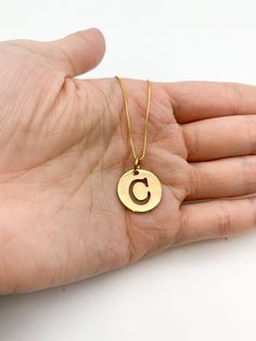 Letter C Gold Pendant made of Gold Vermeil: 18k Gold over Solid 925 Sterling Silver ☞ made to last.Matching Ring & Earrings - please ask me Details:• Round Letter Pendant• Dimensions: Pendant Height 20mm, Width 15mm• Free Complimentary Chain•18k Gold VermeilSKU PE010490214 Personalized Classic Brass Jewelry, Everyday Sterling Silver Jewelry 14k Stamped, Sterling Silver Initial Pendant Jewelry For Anniversary, Tarnish Resistant Silver Jewelry For Anniversary Gift, Handmade Classic Jewelry For Personalized Gift, Silver Tarnish-resistant Jewelry For Anniversary Gift, Engraved Brass Initial Pendant Jewelry, Sterling Silver Hallmarked Initial Pendant, Personalized Round Gold-plated Jewelry