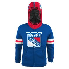 New York Rangers Youth Nhl Goalie Mask Full Zip Hoodie Henrik Lundqvist, Rangers Team, Hockey Mask, Nhl Jerseys, Hockey Goalie, Sports Store, Team Gear