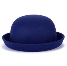 a blue hat is shown on a white background