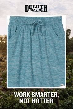 Working out in the heat? Pull on the moisture-wicking, cool-to-the-touch Armachillo® Cooling Skort! Includes 5 pockets and a comfortable waistband. Duluth Trading Company, Duluth Trading, Work Smarter, The Heat, Working Out, Moisture Wicking, Womens Bottoms, Zip Pockets, Wicked