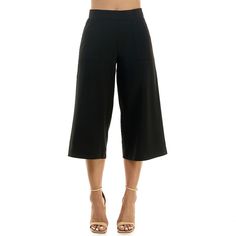 You can't go wrong with these women's culotte pants from Nina Leonard. Finding the perfect fit and size for women's clothing requires basic measurements of your chest, waist, hips and inseam. Use this guide to learn more about sizing and everything Kohl's has to offer in women's fashion. You can't go wrong with these women's culotte pants from Nina Leonard. Finding the perfect fit and size for women's clothing requires basic measurements of your chest, waist, hips and inseam. Use this guide to l Black Cropped Leg Bottoms With Pockets, Workwear Cropped Leg Capris With Elastic Waistband, Workwear Capris With Elastic Waistband And Cropped Leg, Versatile Wide Leg Culottes With Pockets, Capri Length Pants With Pockets For Work, Chic Bottoms With Side Pockets For Night Out, Stretch Bottoms With Pockets For Night Out, Chic High-waisted Culottes, Versatile Capri Length Bottoms For Workwear