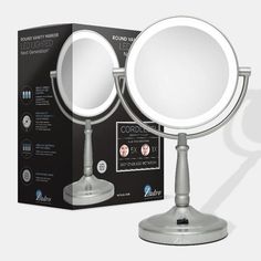 See your beauty up close and personal with this Lighted Makeup Mirror with Magnification & Cordless! Its optical quality glass and cool white temperature LED chip create the perfect lighting for makeup application - plus, it swivels for maximum convenience. With 10x and 1x double-magnification mirrors plus a cordless design (batteries not included), this is the true power couple for makeup lovers. Get ready to reflect your beauty! Lighted Makeup Mirror, Lighted Vanity Mirror, Makeup Lovers, Up Close And Personal, Makeup Mirror With Lights, Makeup Mirrors, Shop Makeup, Toggle Switch, Ring Light