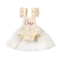 Celebrate your baby girl's milestone moments with our enchanting Baby Girls Birthday Floral Lace Romper Dress. This exquisite piece is not just an outfit but a treasured keepsake for her very first birthday. Designed with love and care, this tutu princess costume merges comfort, style, and charm, making it the perfect gift for your little one on her special day.The romper features a beautiful floral pattern complemented by intricate mesh stitching, adding a layer of sophistication and charm to y White Sleeveless Princess Dress For Birthday, Sweet White Tutu Dress For First Birthday, Summer Princess Baptism Dress For Birthday, Sweet White Tutu Dress For Birthday, White Sweet Tutu Dress For Birthday, Sweet White Princess Dress For First Birthday, Princess Style Summer Baptism Dress, Sweet White Princess Dress For Birthday, Cream Princess Style Sleeveless Baptism Dress