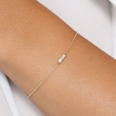 Solitaire Bracelet, Baguette Bracelet, Diamond Evil Eye, Minimalist Earrings Studs, Accesories Jewelry, Solid Gold Chains, Classy Jewelry, Diamond Star, Bar Bracelets