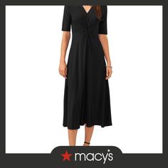 in stock Midi Dress With Sleeves, Elbow Sleeve, Twist Front, Black Midi Dress, In Store, Buy Online, Pick Up, Midi Dress, Twist