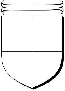 a black and white image of a coat of arms