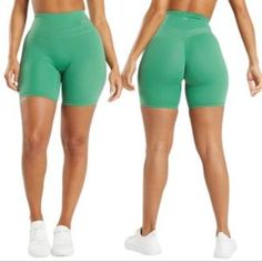 Gymshark X Whitney Simmons Cycling Shorts Size - Medium Color - Palm Green Condition - New Without Tags Excellent Condition, No Signs Of Wear High Waist Sportswear Bottoms For Summer, Green Stretch Short Leg Bottoms, Green Stretch Bottoms With Short Leg, High Waist Green Athletic Shorts For Summer, Green High Waist Sports Bottoms, High Waist Green Sports Bottoms, Green Stretch Short Bottoms, Casual Green Gym Bottoms, Green Stretch Short Length Bottoms