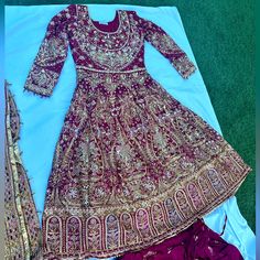 Beautiful Bridal Dress Anarkali Wedding Dress With Resham Embroidery For Party, Festive Anarkali Wedding Dress For Party, Anarkali Reception Dress With Dabka Detailing, Anarkali Dress With Dabka For Reception, Traditional Dabka Dresses For Reception, Bollywood Style Dresses With Zari Work For Reception, Dress With Pallu For Eid Reception, Traditional Drape Chinon Wedding Gown, Eid Reception Dola Silk Dress