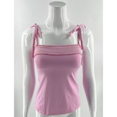 Draper James X Lands End Tankini Swimsuit Top Womens Sz 2 Pink Smocked Tie New Underwire Free. Removable Straps. New With Tags. Feminine Square Neck Tops For Beach, Summer Square Neck Top With Tie Straps, Summer Pink Tops With Tie Straps, Square Neck Tops For Beach In Spring, Fitted Beach Top With Smocked Bodice, Fitted Smocked Bodice Top For Beach, Sleeveless Beachwear Top For Brunch, Pink Smocked Back Top For Summer, Feminine Smocked Top With Square Neck For Summer