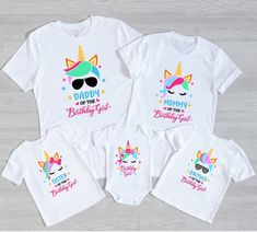 "Unicorn Birthday Party Family Shirt, Custom Birthday Party Shirts, Unicorn Theme Birthday Shirt, Birthday Girl Tee, Birthday Party T-Shirts ☀️☀️☀️☀️☀️ Everything in our shop is hand crafted and made to order. If you want different color or size contact me! If you would like something custom made to fit your personal style please message me and I will do everything to get you that something special. ---How To Order--- ⭐️Please, check and review all photos ⭐️Choose your t-shirt size and color ⭐️E Birthday Party Shirts, Unicorn Shirts, Party T Shirts, Unicorn Themed Birthday Party, Custom Birthday Shirts, Unicorn Birthday Party, Unicorn Theme, Unicorn Shirt, Unicorn Tshirt