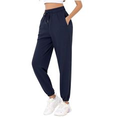 The ankle cuffs are elastically designed to keep your legs in good shape, making the look clean and neat. Perfect for daily wear, go outdoors to do exercise, go to the gym to keep fit. Solid Ankle-length Athleisure Joggers, Athleisure Ankle-length Gym Pants, Athleisure Joggers With Loosely Fitted Hips For Gym, Workout Joggers With Pockets And Ankle-length, Athleisure Ankle-length Joggers With Pockets, Sporty Gym Bottoms Ankle-length Pants, Ankle-length Workout Joggers With Pockets, Loosely Fitted Solid Sweatpants For Sports, Athleisure Sweatpants For Sports