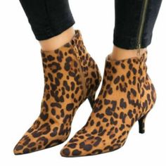 Zigi Soho Savida Leopard Print Heeled Ankle Boots. New Without Box. Sitting Atop A Sleek Stiletto Heel, This Leopard-Print Bootie Elevates Your Strides With Trendy Style. Side Zipper. 3.5" Stiletto Heel. All Manmade Material. Gothic Boots Women, Leopard Print Ankle Boots, Leopard Ankle Boots, Mid Heel Ankle Boots, Pointed Ankle Boots, Nude Boots, Gothic Boots, Summer Boots, Spring Boots