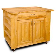 010246640267xl_-1331129202.jpg Butcher Block Kitchen Island, Island On Wheels, Storage Island, Portable Kitchen Island, Natural Wood Kitchen, Butcher Block Wood, Deep Storage, Kitchen Island On Wheels, Butcher Block Kitchen