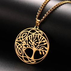 Cresent Moon Irish Knot Tree of Life Necklace Pagan Jewelry-MoonChildWorld Unique Tree Of Life Round Jewelry, Bohemian Tree Of Life Pendant Jewelry, Unique Tree Of Life Round Pendant Necklace, Adjustable Tree Of Life Pendant Jewelry, Nature-inspired Tree Of Life Pendant Necklace, Pagan Jewelry, Tree Of Life Necklace, Tree Of Life Pendant, Diy Crafts Jewelry